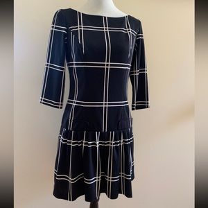 Red Saks Fifth Avenue Women Junior Girls Black White Check Pleated Dress Size 6